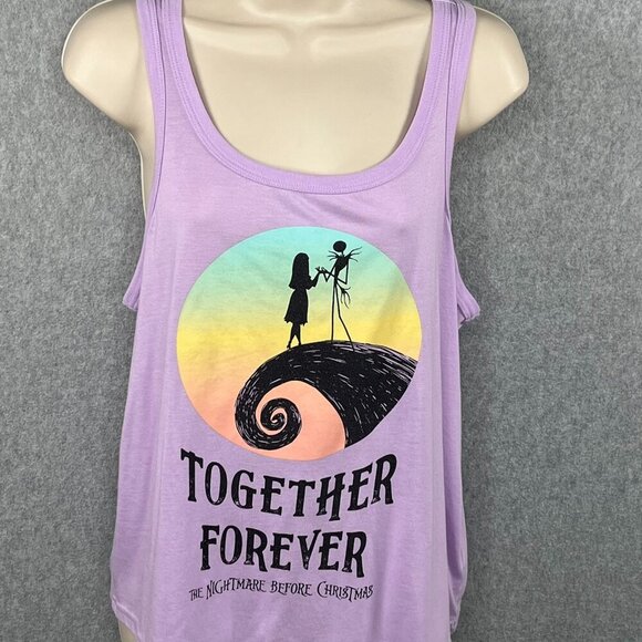 Disney Tops - Disney Nightmare Before Christmas Tank Top Shirt L 12 14 Jack Skellington Sally